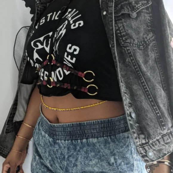 RIRI Adjustable Collared Body Harness with Spikes - Picture 11 of 13